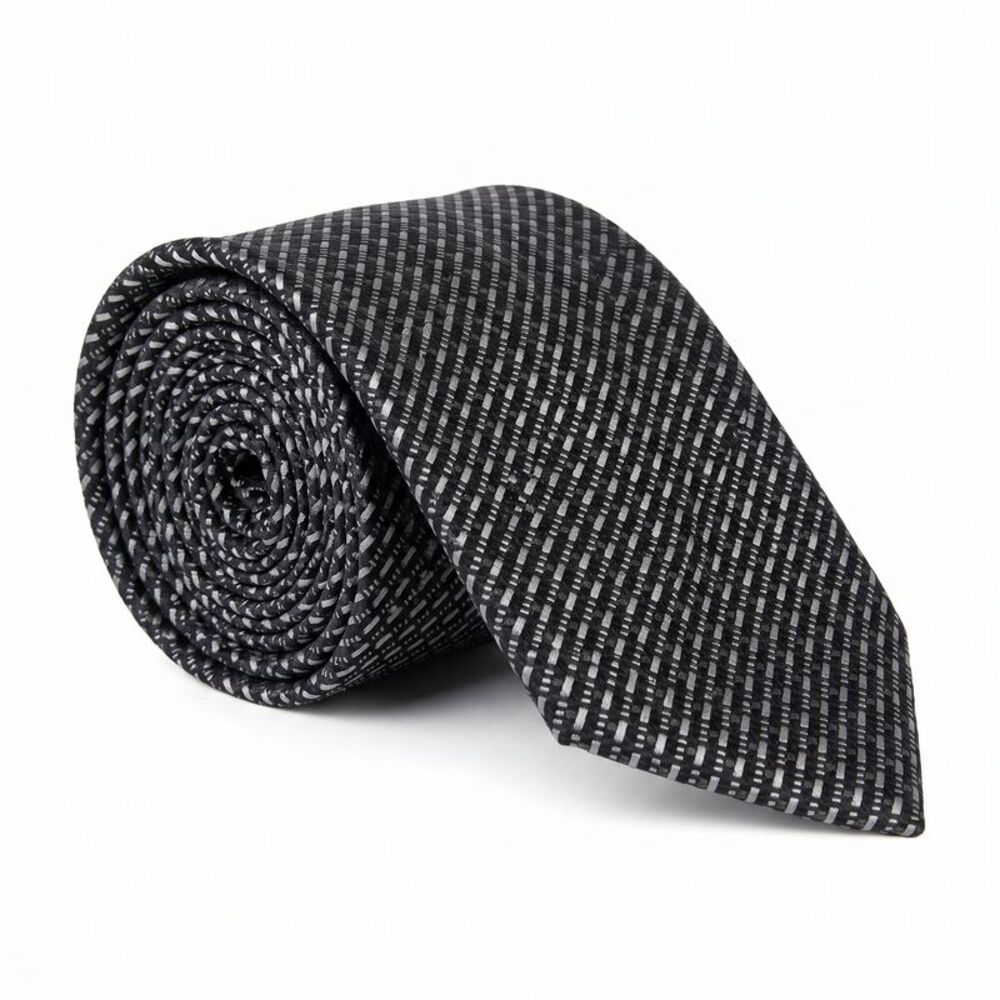 Emporio Armani Black Silk Pattern Tie
